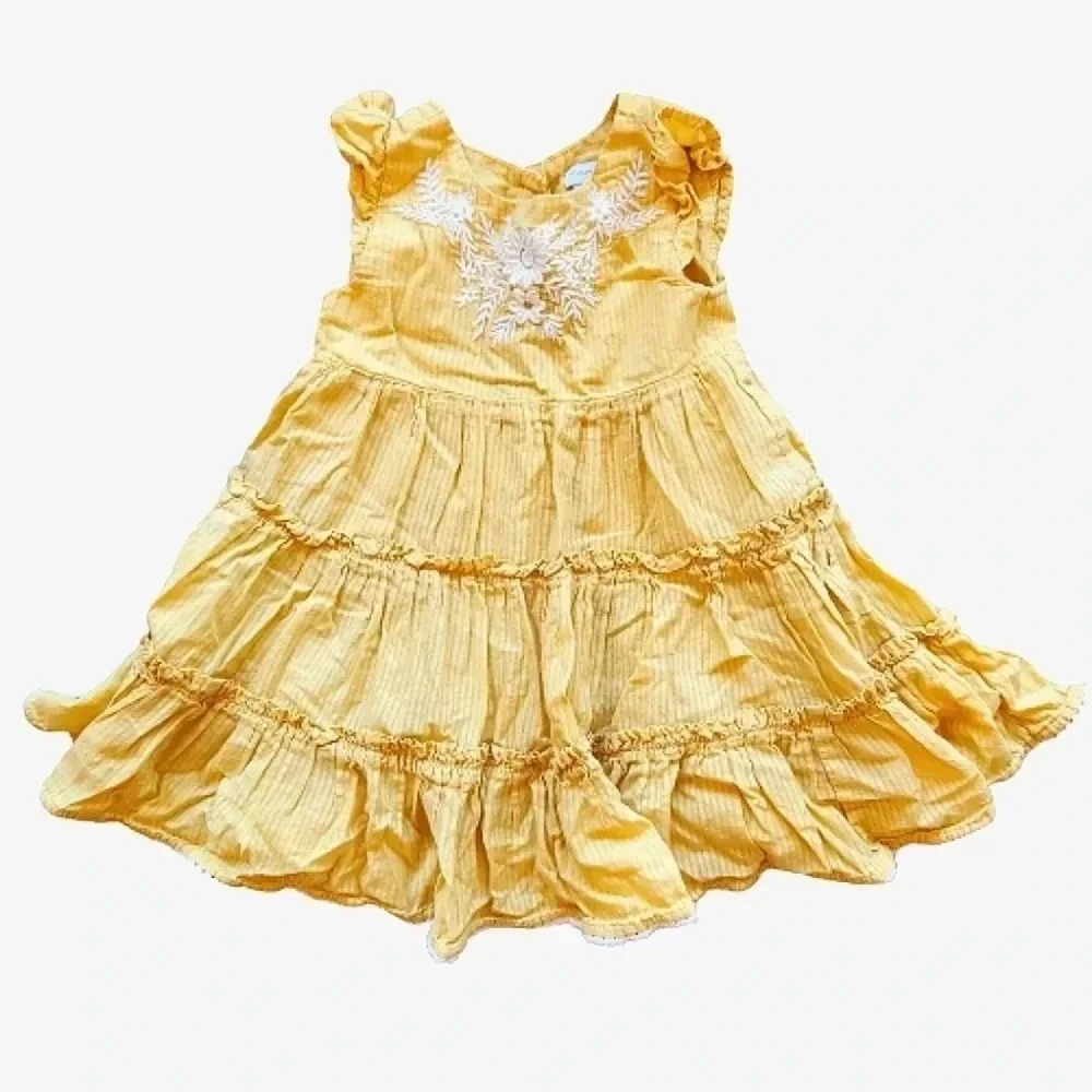 Tahari ruffled yellow & white daisy sundress Size 2T